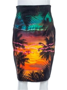 Balmain Black Skirt with Silver Zip Detail